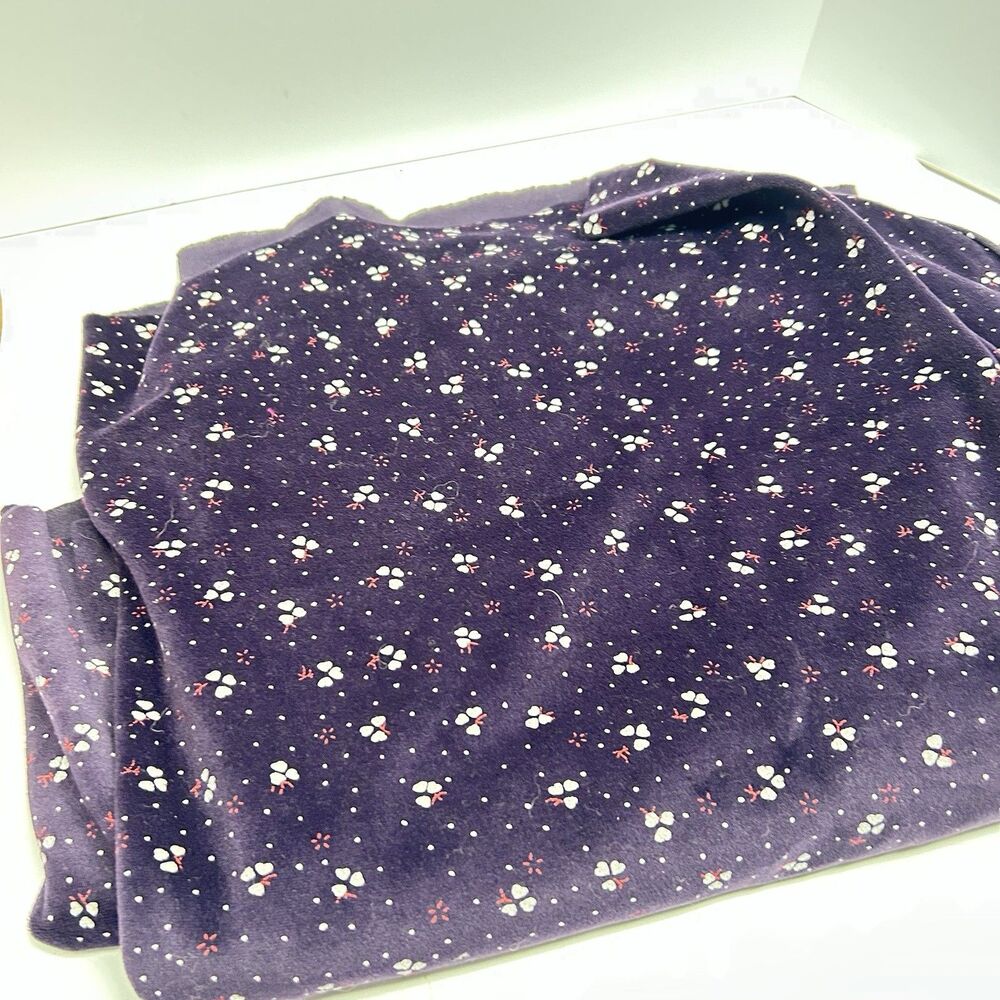 Vtg Fabric Lot Debbie Field Blue Marble Purple Calico Floral Material
